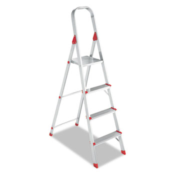 Davidson Ladder, Inc. L234604 #566 Four-foot Folding Aluminum Euro Platform Ladder, Red