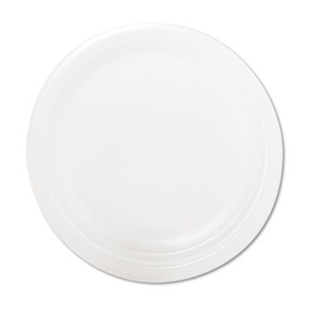 9pwqrpk Foam Plate, 9'' Dia, White, 125/pack