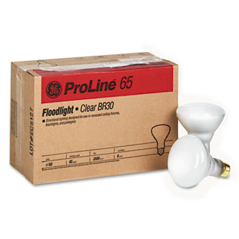 24705 Incandescent Indoor Floodlight Bulbs W/reflector, 65 Watts, 130 Volt, 6/carton