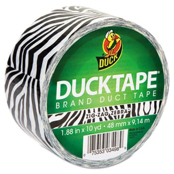 . 1398132 Colored Duct Tape, 1.88'' X 10 Yds, 3'' Core, Zebra