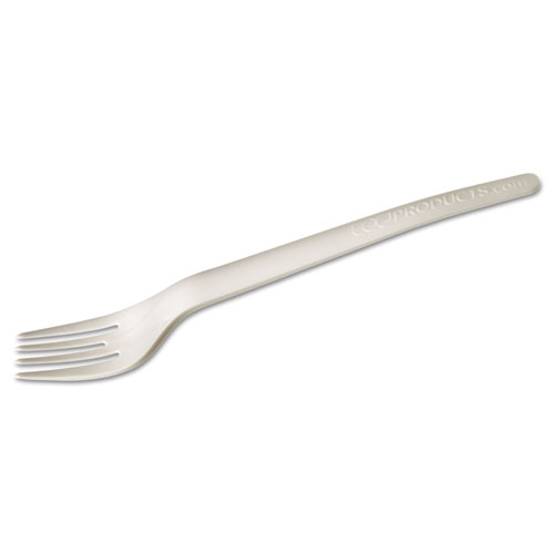 Eco-products, Inc. Eps012 Plantware Renewable & Compostable Cutlery, Fork, Pearl White, 1000/carton