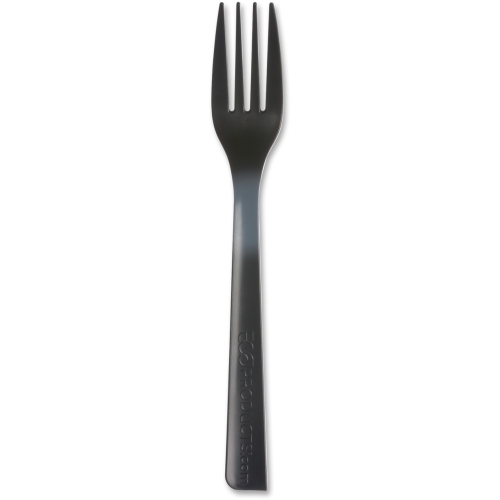 Eco-products, Inc. Eps112 100% Recycled Content Cutlery, Fork, 6'', Black, 1000/carton