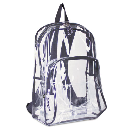 193971bjblk Backpack, Pvc Plastic, 12 1/2 X 17 1/2 X 5 1/2, Clear