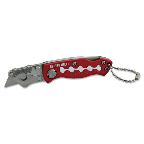 58116 Sheffield Mini Lockback Knife, 1 Utility Blade, Red