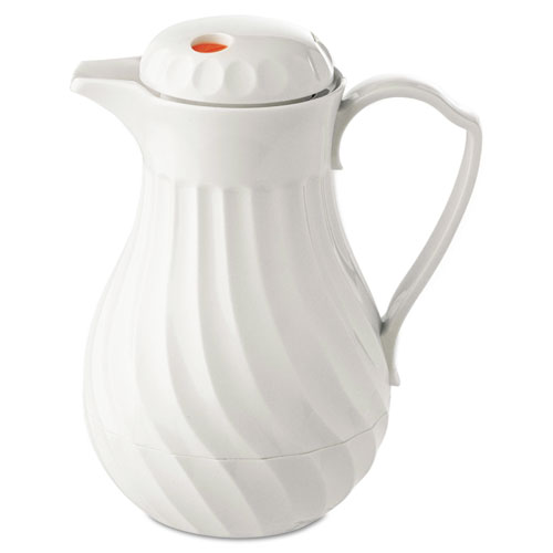 Hormel Corp 4022 Poly Lined Carafe, Swirl Design, 40oz Capacity, White