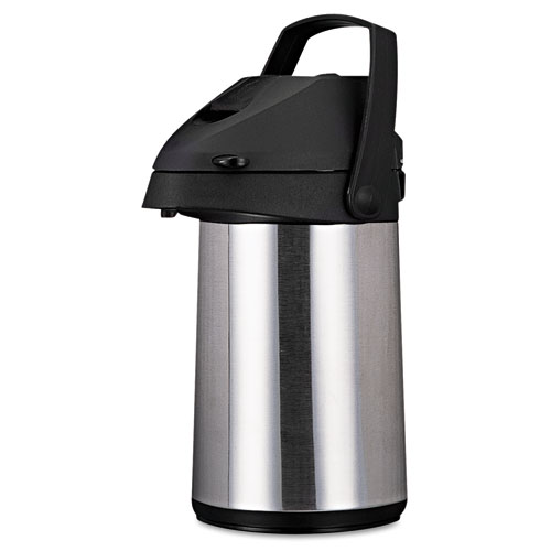 Cpap22 Direct Brew/serve Insulated Airpot With Carry Handle, 2200ml, Stainless Steel