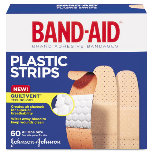 100563500 Plastic Adhesive Bandages, 3/4 X 3, 60/box