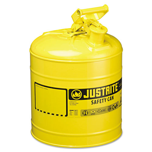 Justrite. 7150200 Safety Can, Type I, 5gal, Yellow