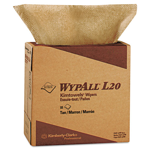 Kimberly Clark 47033 WYPALL L20 Wipers 9 1/10 x 16 4/5 Brown 88/POP-UP Box 10 Boxes/Carton Kimberly Clark 47033 WYPALL L20 Wipers 9 1/10 x 16 4/5 Brown 88/POP-UP Box 10 Boxes/Carton