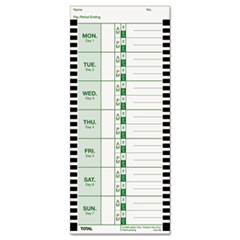 E8100 Time Card For Lathem Model 800p, 4 X 9, Weekly, 1-sided, 100/pack