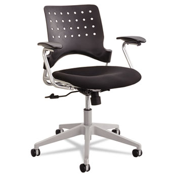 6807bl Rjve Series Task Chair, Square Plastic Back, Polyester Seat, Black Seat/back