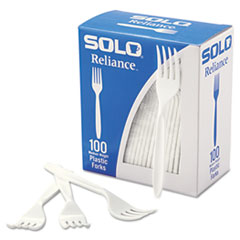 Solo Cups Rswfx Boxed Reliance Mediumweight Cutlery, Fork, White, 1000/carton