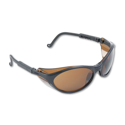 S1603 Bandit Wraparound Safety Glasses, Black Nylon Frame, Espresso Lens