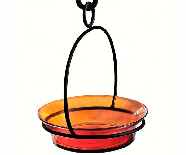 Courm33720008 Orange Cuban Bowl Birdbath