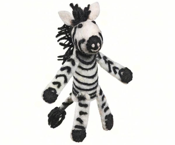 Dzi482003 Zebra Woolie Fingerpuppet Ornament
