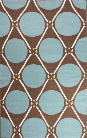 Rug115913 Flat-weave Geometric Pattern Wool Blue/taupe Area Rug ( 5x8 )