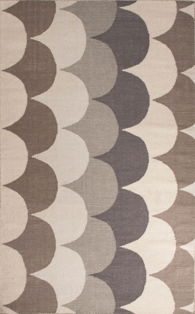 Rug115920 Flat-weave Geometric Pattern Wool Gray/taupe Area Rug ( 5x8 )