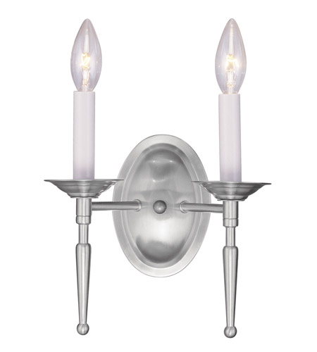 Livex 5122-91 2 Light Wall Sconce In Brushed Nickel