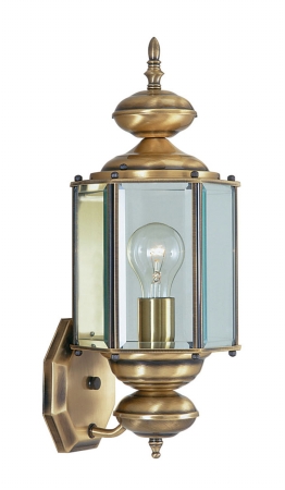 Livex 2006-01 Outdoor Basics 1 Light Outdoor Wall Lantern In Antique Brass