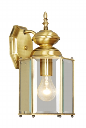Livex 2007-01 Outdoor Basics 1 Light Outdoor Wall Lantern In Antique Brass