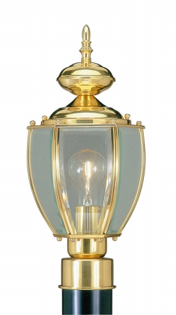 Outdoor Basics 1 Light Outdoor Post Head In Polished Brass