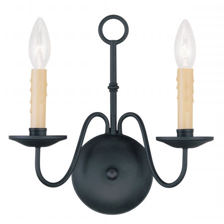 Livex 4492-04 Heritage 2 Light Wall Sconce In Black