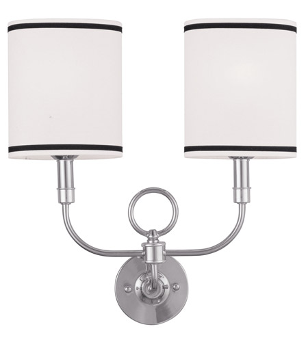 Livex 9122-91 2 Light Wall Sconce In Brushed Nickel