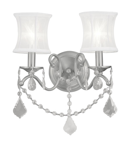 Livex 6302-91 2 Light Wall Sconce In Brushed Nickel
