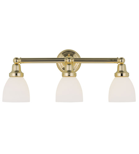 Livex 1023-02 3 Light Bath Light In Polished Brass