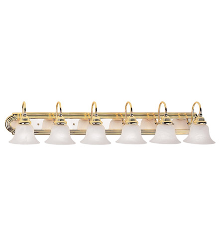 Livex 1006-25 6 Light Bath Light In Polished Brass & Chrome