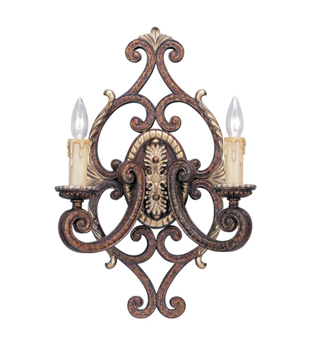 Livex 8862-64 2 Light Wall Sconce In Palacial Bronze With Gilded Accents