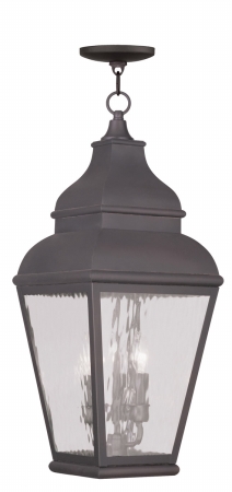 Livex 2610-07 3 Light Outdoor Hanging Lantern In Bronze