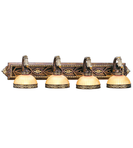 Livex 8534-64 4 Light Bath Light In Palacial Bronze With Gilded Accents