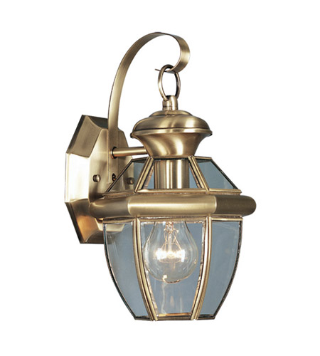 2051-01 Monterey 1 Light Outdoor Wall Lantern In Antique Brass