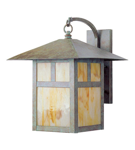 2137-16 Montclair Mission 1 Light Outdoor Wall Lantern In Verde Patina