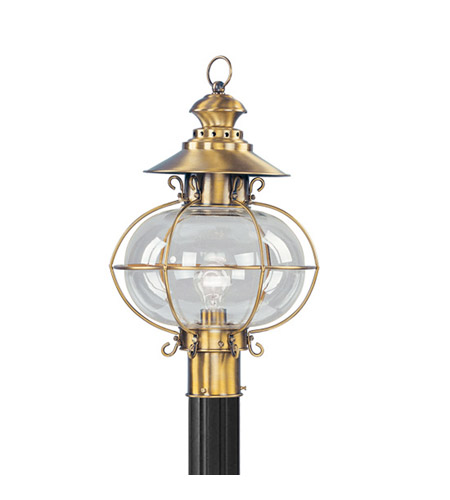 2226-22 Harbor 1 Light Outdoor Post Head In Flemish Brass