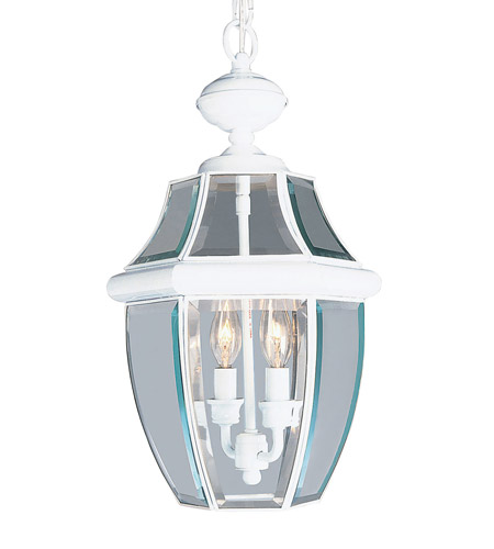 2255-03 Monterey 2 Light Outdoor Hanging Lantern In White