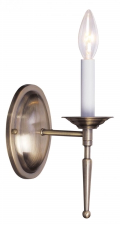 Livex 5121-01 Williamsburg Wall Sconce In Antique Brass