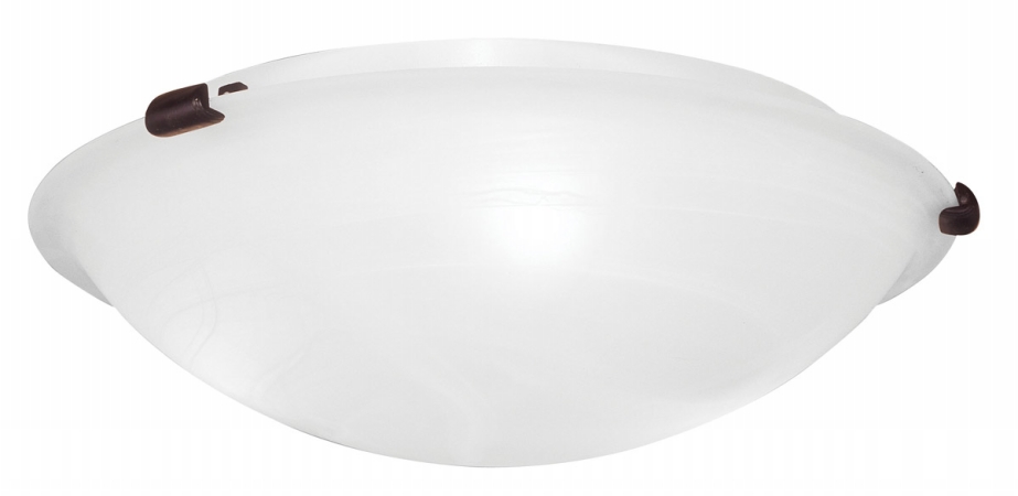 Light Ceiling Mount In Bronze With White Alabaster Glass