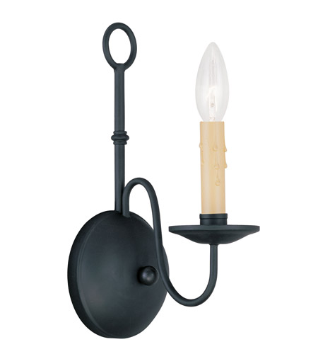 Livex 4491-04 1 Light Wall Sconce In Black