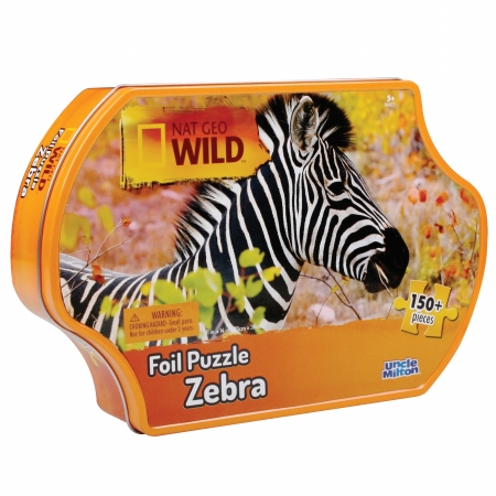 16457 - Nat Geo Wild, Foil Puzzle With Tin - Zebra