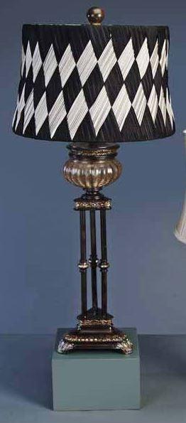Park Lane Lighting, Llc 634 Round Bell , Bavaria Black/grey Shade Table Lamp