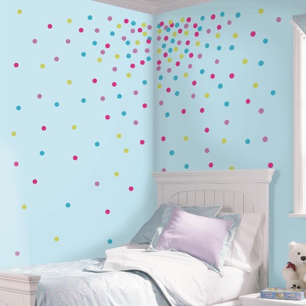 Multi Glitter Confetti Dots Peel And Stick Wall Decals