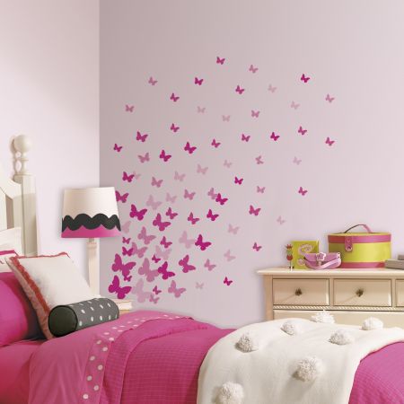 Pink Flutter Butterflies Peel And Stick Wall Decals
