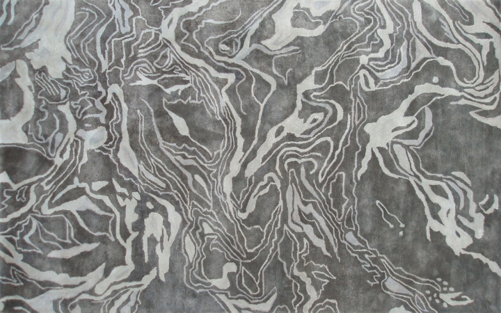 44522h Marble Gray All Twist Art.silk Tufted Rug