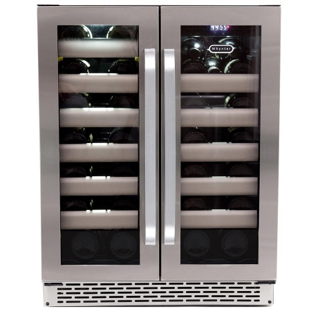 Elite 40 Bottle Seamless Stainless Steel Door Dual Zone Built-in Wine Refrigerator
