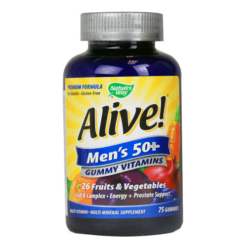 Nature's Way 1283274 Nature's Way Alive! - Men's 50+ Gummy Multi-vitamins - 75 Chewables