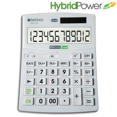 . Dd-770 Hybrid Power 12 Digit Desktop Calculator