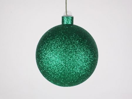 100mm Glitter Green Ball Ornament W/wire