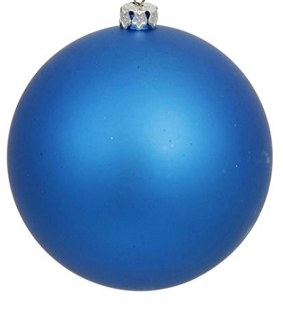 100mm Matte Blue Ball Ornament W/wire And Uv Coating